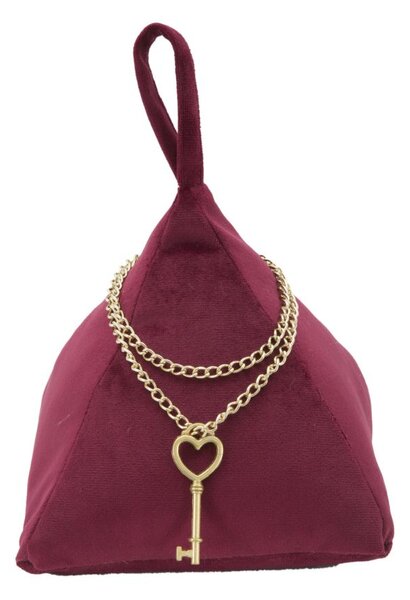 Ferma Porte Triangle Bordeaux 14x14x20 cm in Cotone