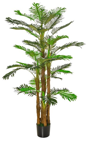 Pianta Artificiale Palma H185 cm con Vaso Verde