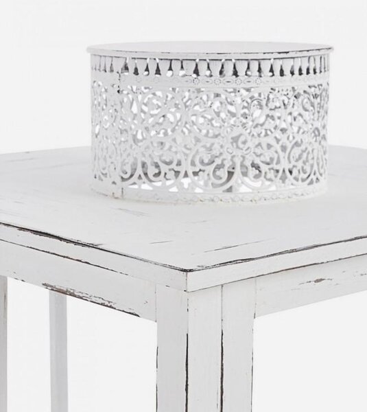 Set 3 Lanterne Astana Bianco in Legno