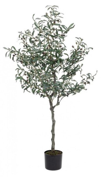 Pianta Artificiale Ulivo 984 Foglie H156 con Vaso Verde