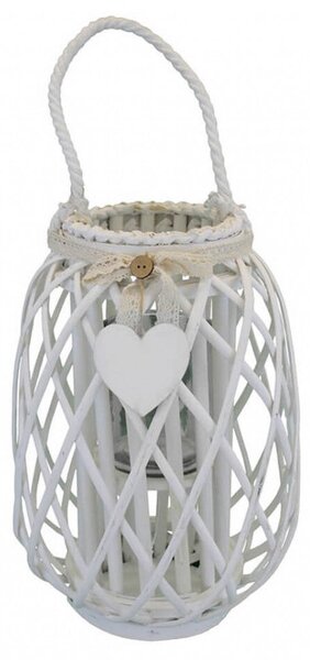 Lanterna Karine in Vimini Bianco