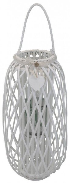 Lanterna Caroline in Vimini Bianco