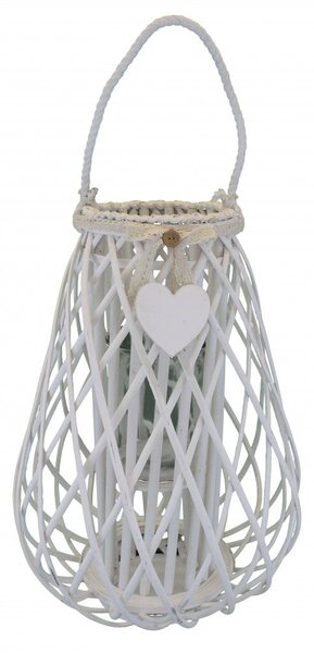 Lanterna Lauriane in Vimini Bianco