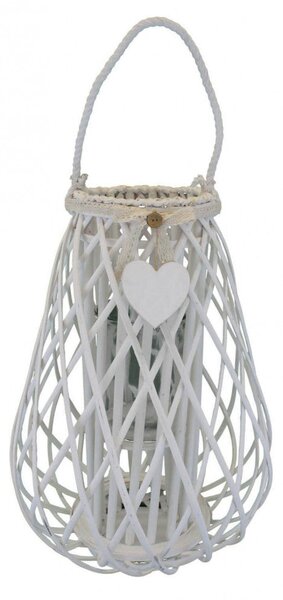 Lanterna Lauriane in Vimini Bianco