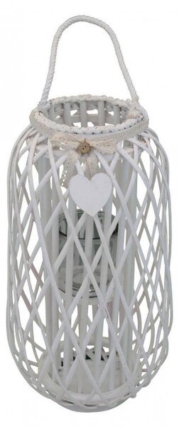 Lanterna Floriane in Vimini Bianco