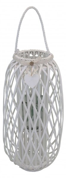 Lanterna Caroline in Vimini Bianco