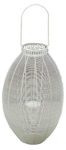 Portacandela Shannon Bianco Antico 19x37,5x56 h cm in Acciaio Bianco