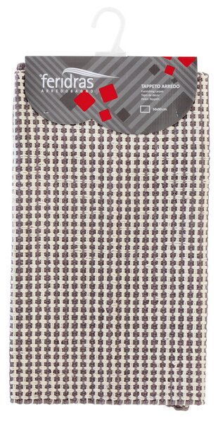 Tappeto Cotone Grata 50X90 Cm Tortora