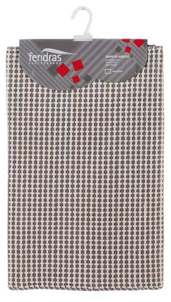 Tappeto Cotone Grata 60X120 Cm Tortora