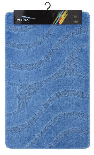 Tappeto Polipropilene Onda 60X100Cm Azzurro