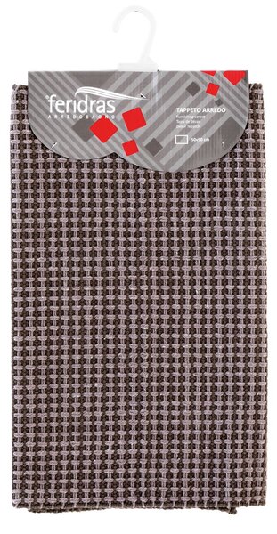 Tappeto Cotone Grata 60X120 Cm Grigio