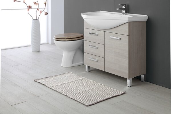 Tappeto Cotone Grata 50X90 Cm Tortora