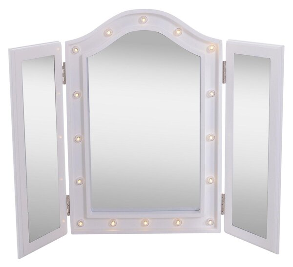 Specchio da Trucco Ripiegabile Retroilluminato con 16 LED Bianco 73x53.5x4.5 cm