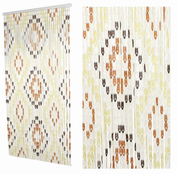 Tenda a Fili per Porta Antimosche 140x240 cm in Plastica Rombi Noce Grande