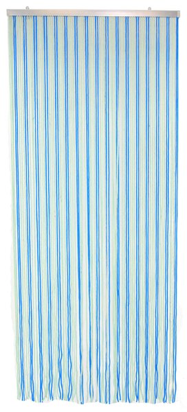 Tenda a Fili per Porta Antimosche 140x250 cm in Tessuto Melange Azzurro