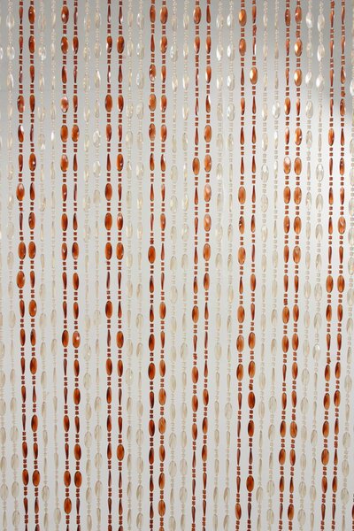 Tenda a Fili per Porta Antimosche 125x240 cm in Plastica Goccia Avana/Marrone Trasparente