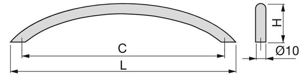 Maniglie per Mobile 10 mm Interasse 224 mm Acciaio Nichel Satinato 25 Pezzi Emuca