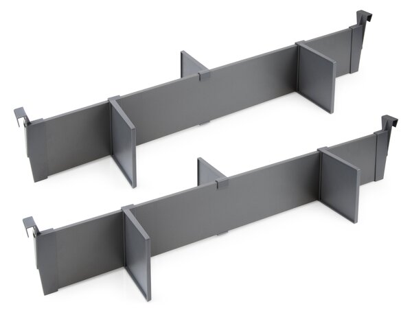 Set di Divisori Casseti Vertex-Concept L900 Grigio Antracite Alluminio e Tecnoplastica Emuca