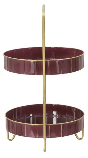 Svuota Tasche Double Glam 36,5x34,5x56,5 cm in Ferro e Specchio Bordeaux e Oro