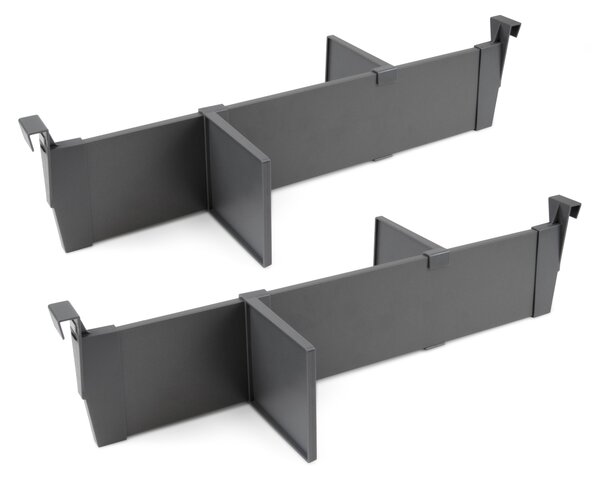 Set di Divisori Casseti Vertex-Concept L600 Grigio Antracite Alluminio e Tecnoplastica Emuca