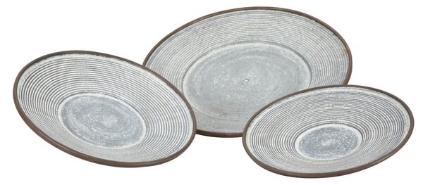 Vassoio Clot Ø50,5x4,5- 39,2x4.5-35x4 cm in Ferro Grigio