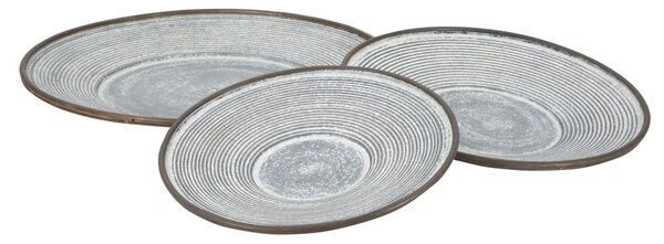 Vassoio Clot Ø50,5x4,5- 39,2x4.5-35x4 cm in Ferro Grigio