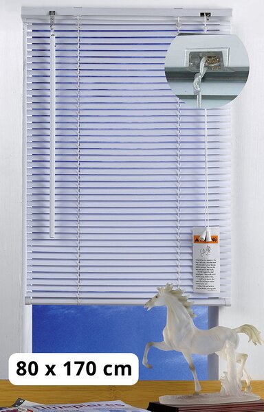 Tenda Veneziana a Nastro da 25 Mm Colore Bianco 80X170 Cm