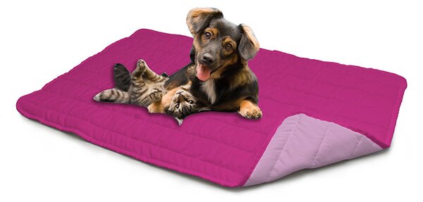 Tappetino imbottito per Cani Gatti Doubleface lilla/fucsia