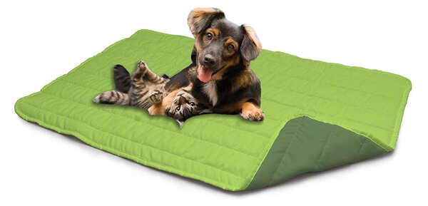 Tappetino imbottito per Cani Gatti Doubleface verde mela /verde scuro