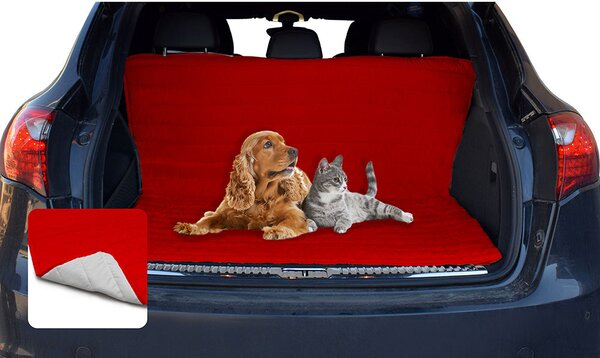 Salvabaule Auto per Cani Gatti Doubleface rosso/grigio chiaro