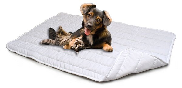 Tappetino imbottito per Cani Gatti Doubleface bianco/bianco