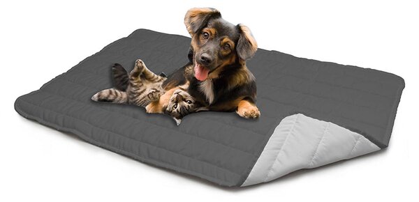 Tappetino imbottito per Cani Gatti Doubleface grigio chiaro/grigio scuro