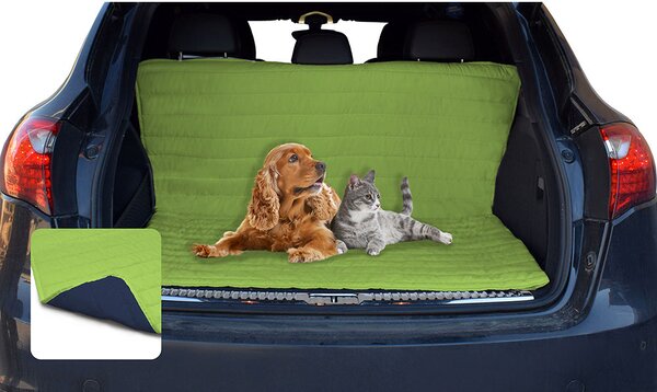 Salvabaule Auto per Cani Gatti Doubleface verde mela/blu scuro