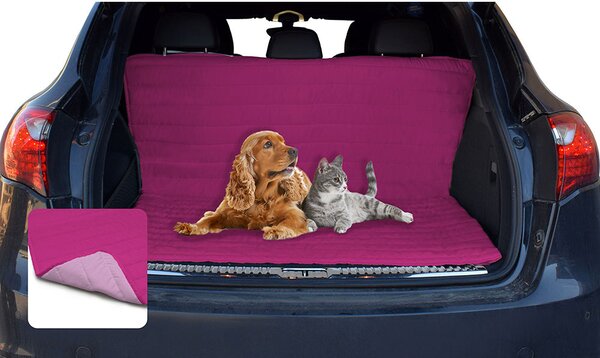 Salvabaule Auto per Cani Gatti Doubleface fucsia/lilla