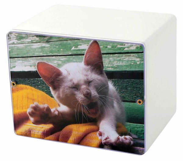 Urna Cineraria in Legno Laccato con Foto per Animali 15x12x10cm GMF Bianco