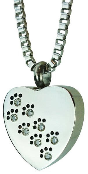 Ciondolo Portaceneri per Animali in Acciaio 3,5x2x1,5cm GMF Cuore Orme