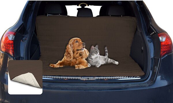 Salvabaule Auto per Cani Gatti Doubleface marrone/panna