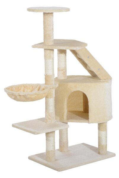 Albero Tiragraffi con Piattaforme Beige 55x40x125 cm