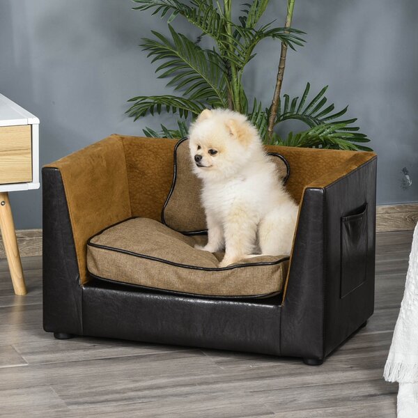 Divano di Lusso per Cani e Gatti in Similpelle con Cuscini 68.5x42x43 cm