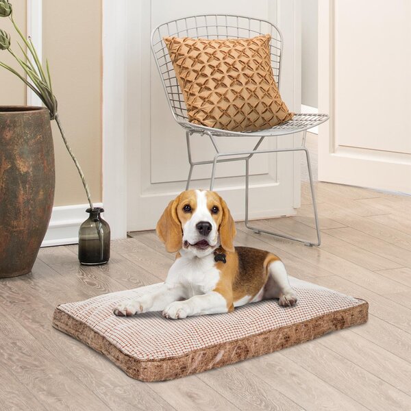 Letto Cuscino Morbido per Cani e Gatti Lavabile in Poliestere Marrone 78x60x13 cm