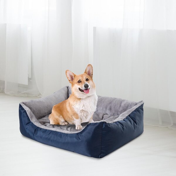 Cuccia Letto da interno per Cane Gatto con Cuscino Grigio blu 75x60x20 cm