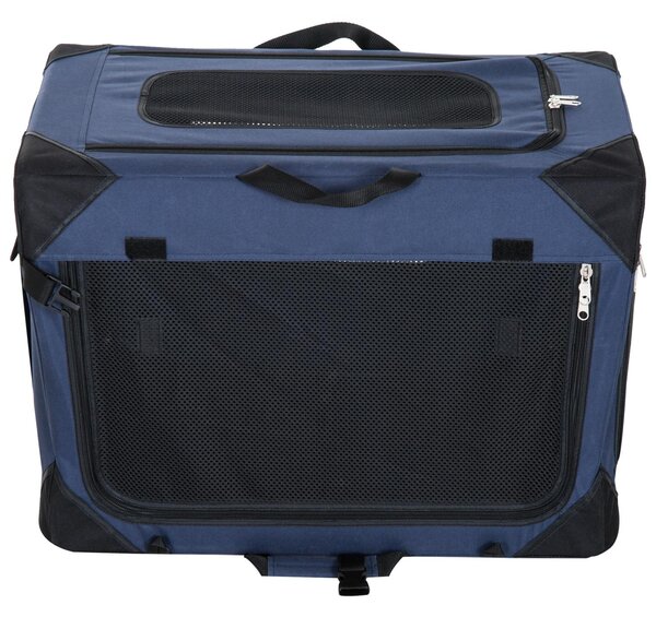 Trasportino per Cani e Gatti Pieghevole Blu nero 70x52x52 cm