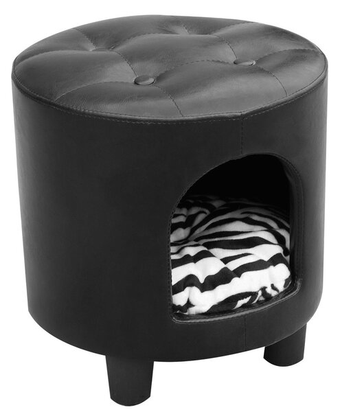 Sgabello Cuccia con cuscino per cane gatto nero 39x39x42 cm