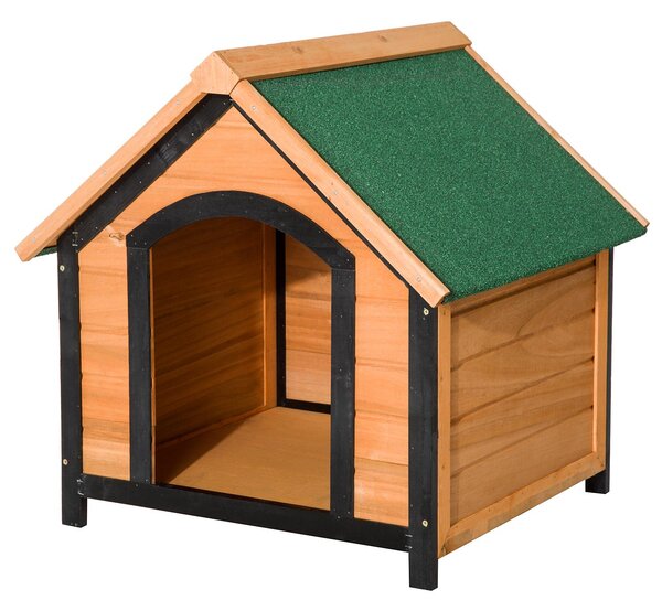 Cuccia per Cani da Esterno in Legno Naturale 76x65x64 cm
