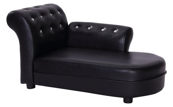 Divano Chaise Longue Ottomana per Animali Nero 82.5x45x41.5 cm