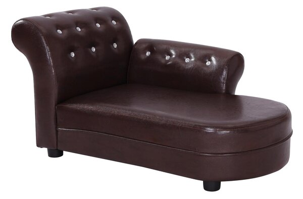 Divano Chaise Longue Ottomana per Animali Marrone 82.5x45x41.5 cm
