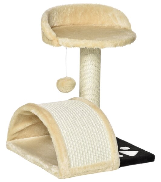 Albero Tiragraffi per Gatti per Gioco e Relax 36x36x44 cm Beige