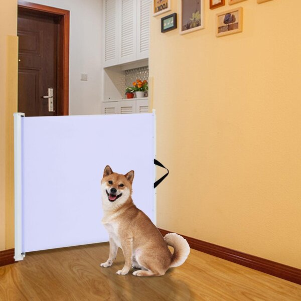 Cancelletto Barriera di Protezione Estensibile per Animali in textilene 115x82.5 cm