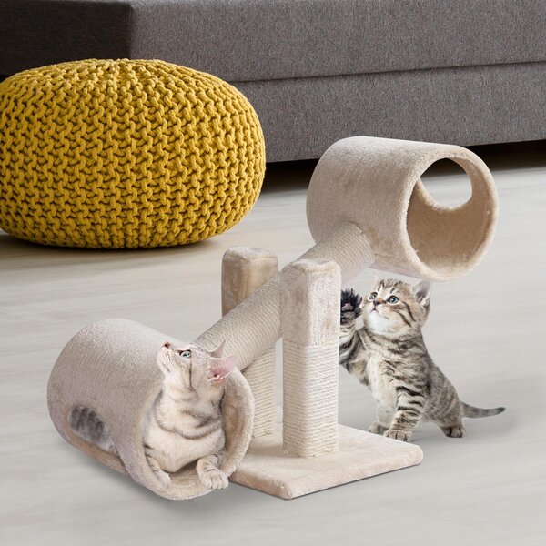 Struttura Gioco per Gatti Tiragraffi Beige 67x30x26 cm