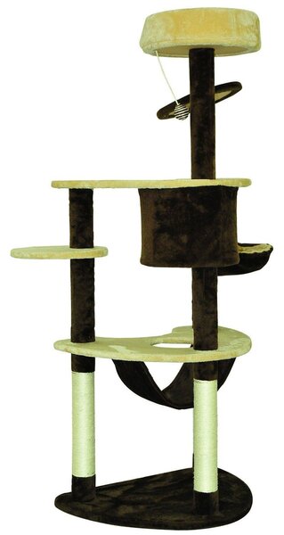 Albero tiragraffi per gatti Crema e Caffè 65x50x153 cm